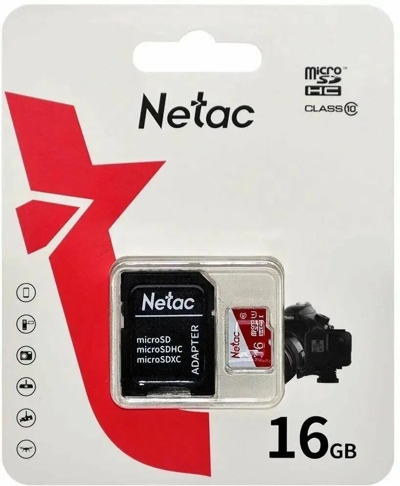 Карта памяти Netac MicroSDHC P500 ECO 16GB