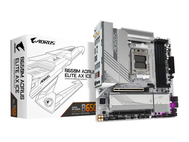 Материнская плата Gigabyte AM5 AMD B650 B650M AORUS ELITE AX ICE