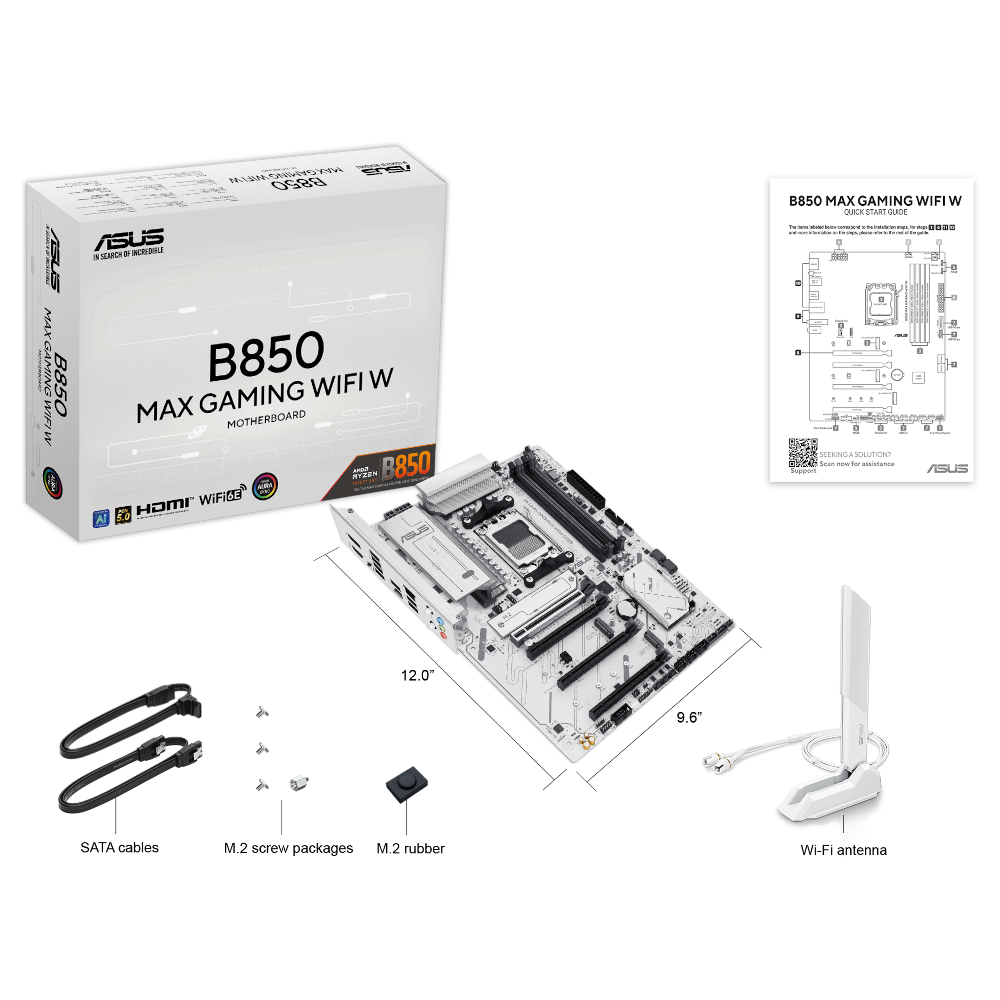 Материнская плата ASUS AMD B850 B850 MAX GAMING WIFI W