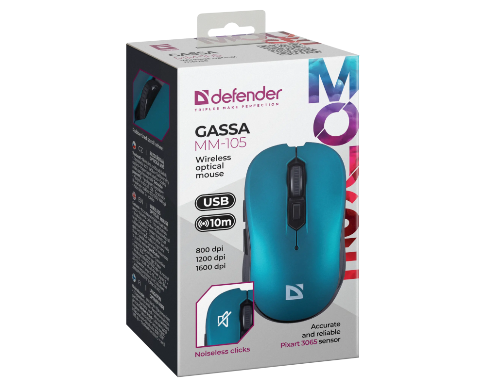 Мышь Defender Gassa MM-105 52105, цвет синий