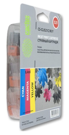 Картридж голубой, пурпурный, желтый Cactus CS-CLI521C/M/Y