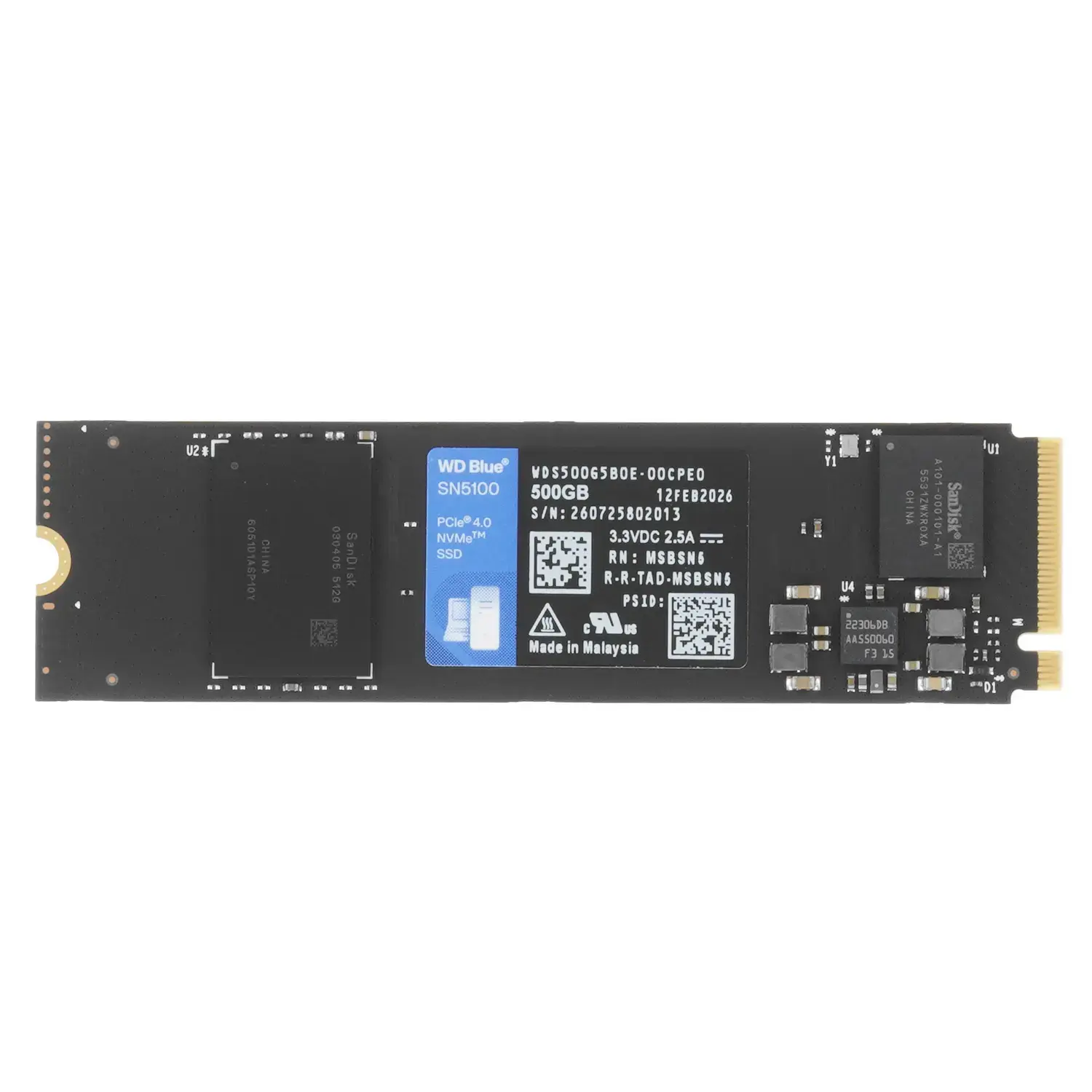 Внутренний твердотельный накопитель Western Digital Blue SN5100 500GB