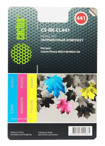 Заправочный комплект голубой, пурпурный, желтый Cactus CS-RK-CL441