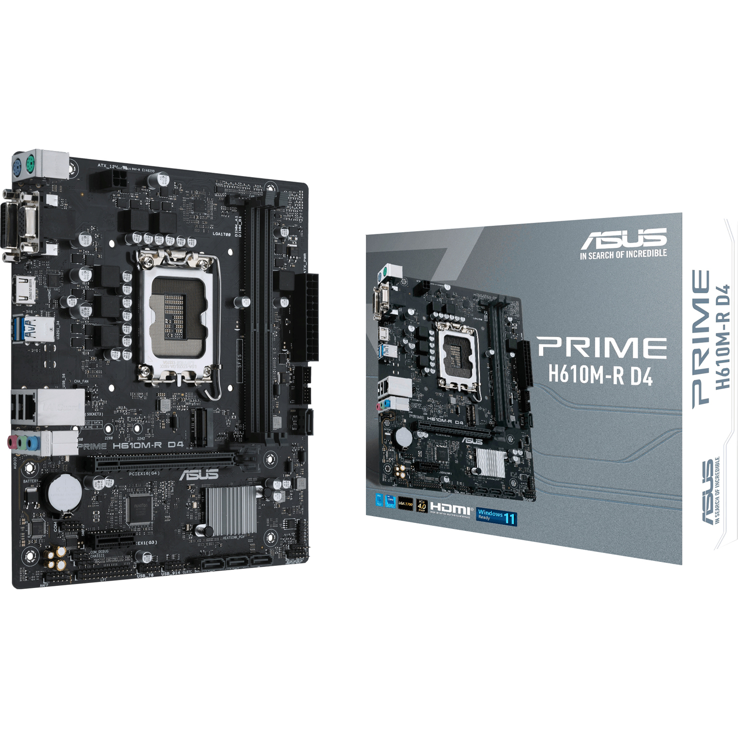 Материнская плата ASUS Intel H610 PRIME H610M-R D4-SI