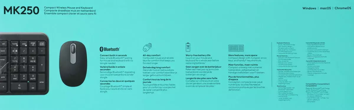 Клавиатура+мышь Logitech MK250 920-013853, цвет черный