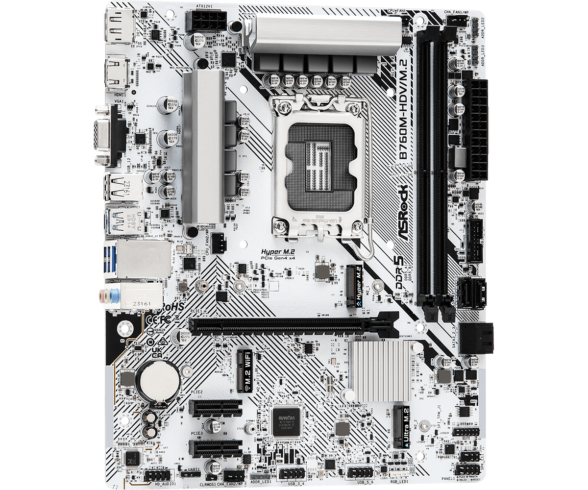 Материнская плата ASRock LGA 1700 Intel B760 B760M-HDV/M.2