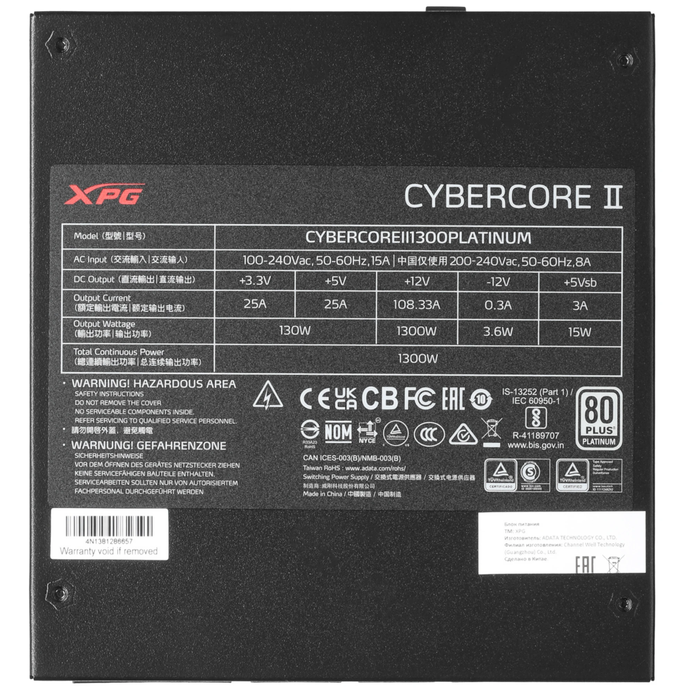 Блок питания XPG CYBER CORE II 1300W