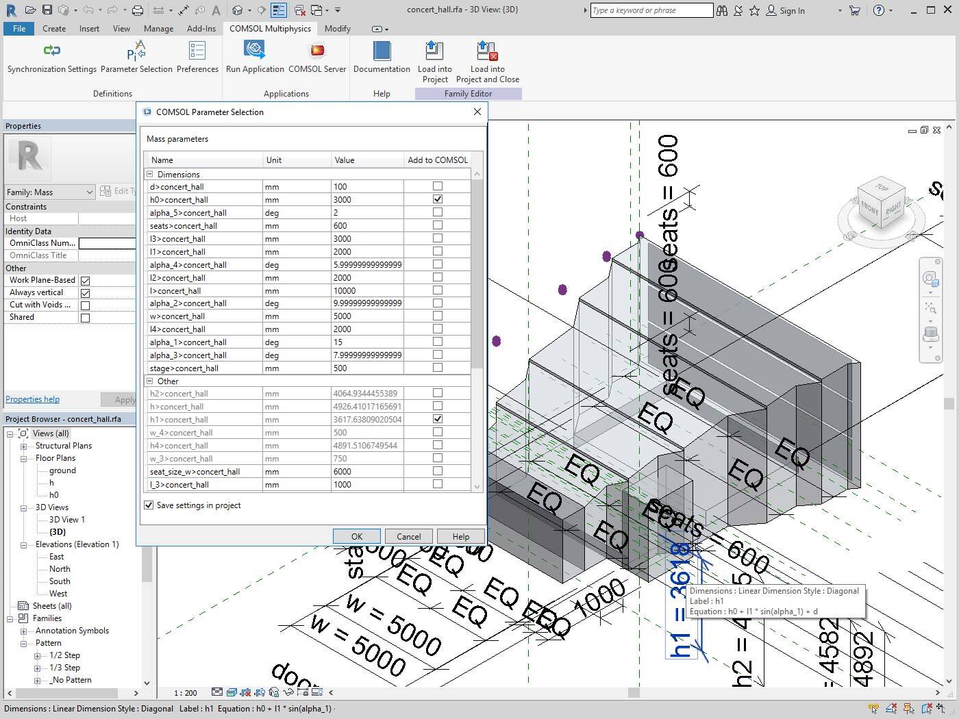 Модуль «LiveLink™ for Revit®» для программы COMSOL Multiphysics®