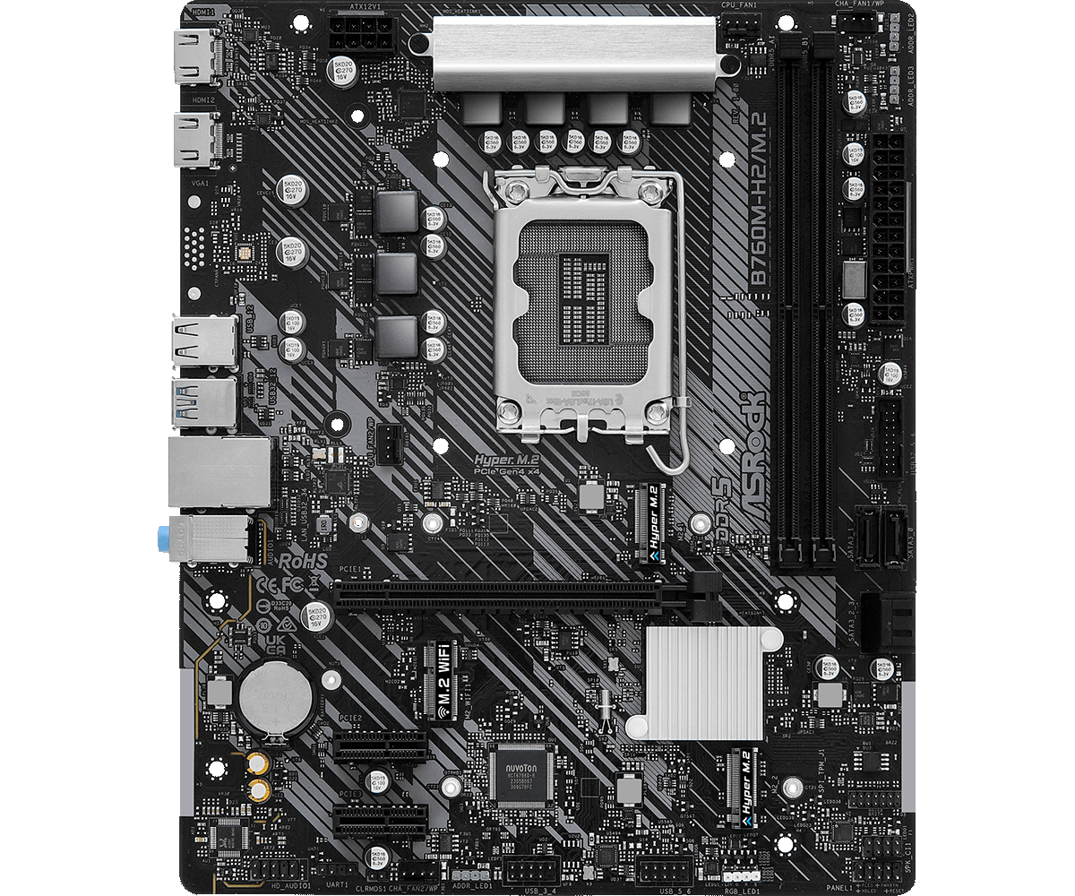 Материнская плата ASRock LGA 1700 Intel B760 B760M-H2/M.2