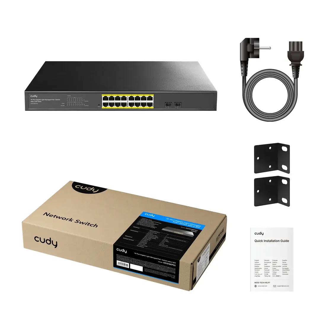 Коммутатор CUDY GS1016EPS2