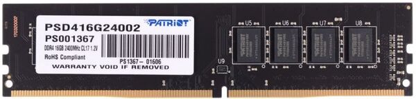 

Оперативная память Patriot Desktop DDR4 2400МГц 16Gb, PSD416G24002, RTL