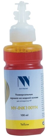 Чернильница желтый NVPrint для аппаратов НР, NV-INK100YH