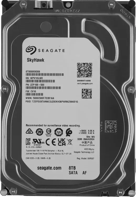 Жесткий диск  SEAGATE SkyHawk Surveillance 3.5  8 TB SATA3 5.4K SATA3