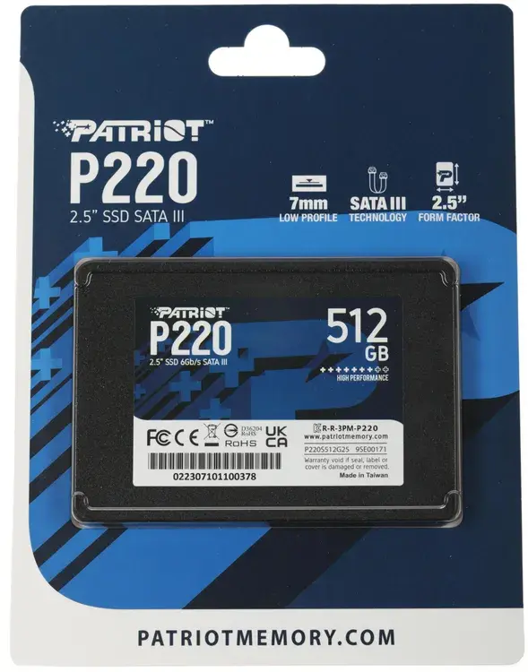 Внутренний твердотельный накопитель Patriot P220 512GB