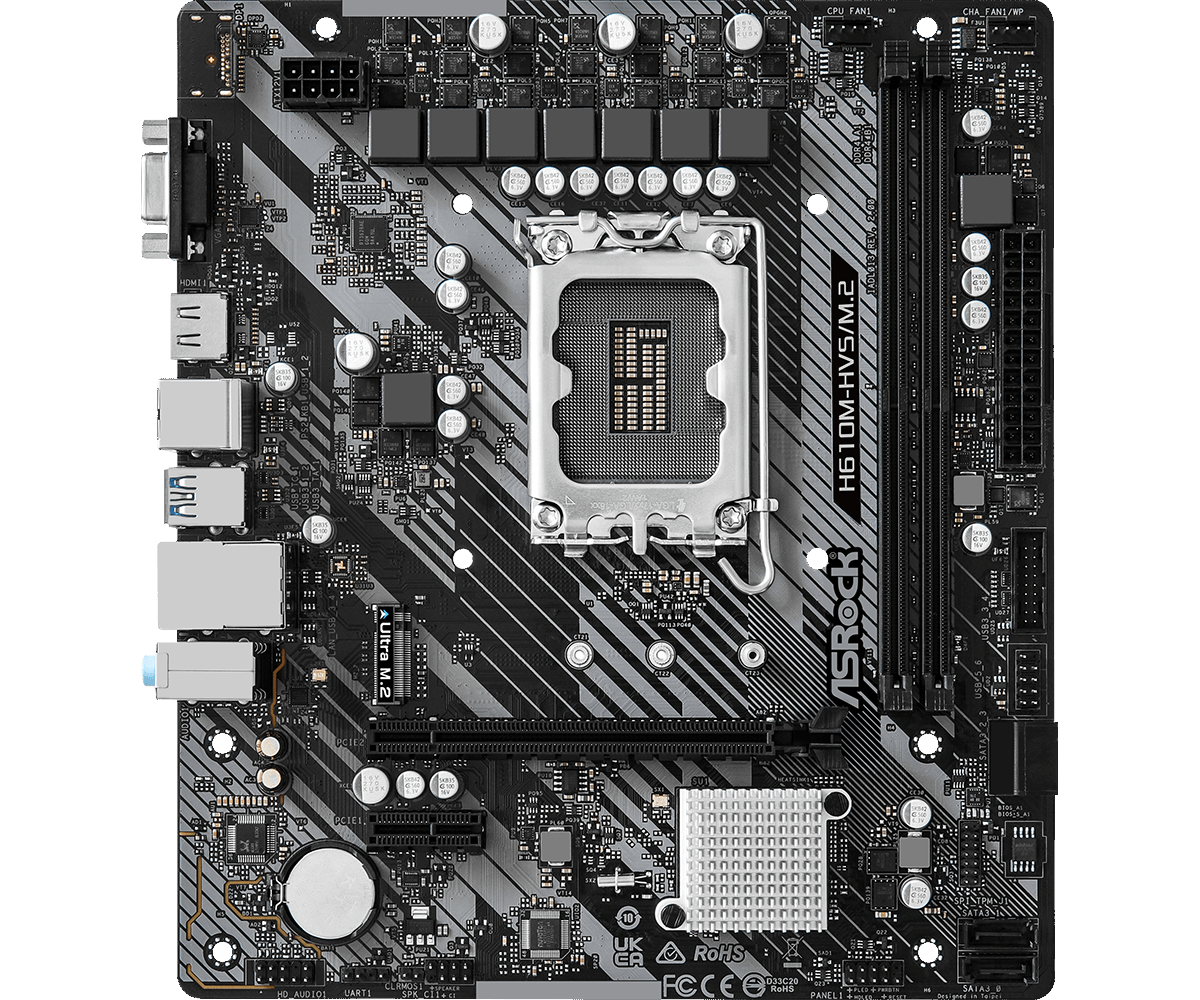 Материнская плата ASRock LGA 1700 Intel H610 H610M-HVS/M.2 R2.0