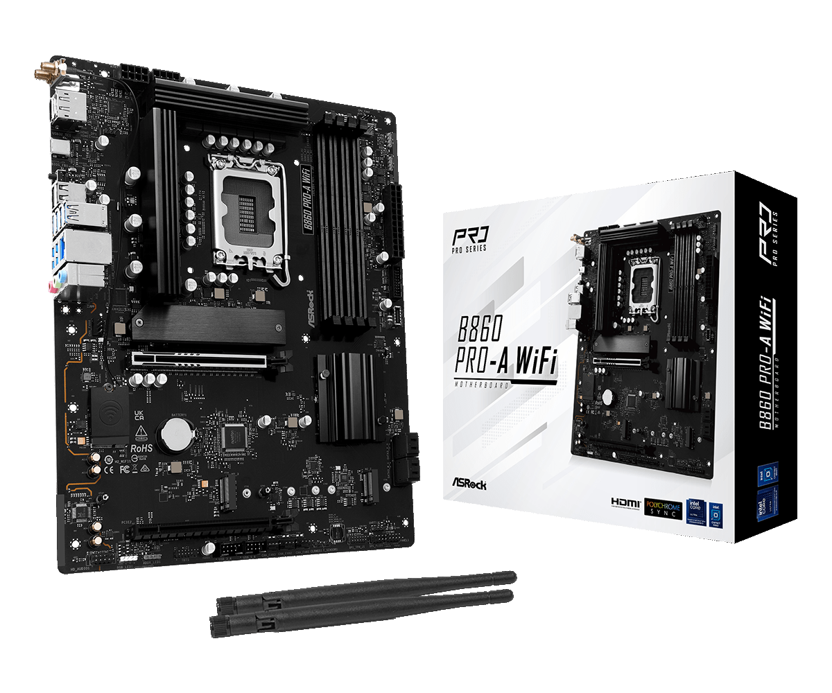 Материнская плата ASRock LGA 1851 Intel B860 B860 Pro-A WiFi