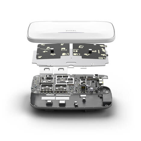 Точка доступа Zyxel NebulaFlex WBE660S, WiFi 7, 802.11a/b/g/n/ac/ax/be (2,4 и 5 ГГц), MU-MIMO, Smart Antenna, антенны 4x4, до 1376+8640 Мбит/с, 1xLAN 10GE, 1xLAN GE, PoE, защита от 4G/5G, BLE Beacon