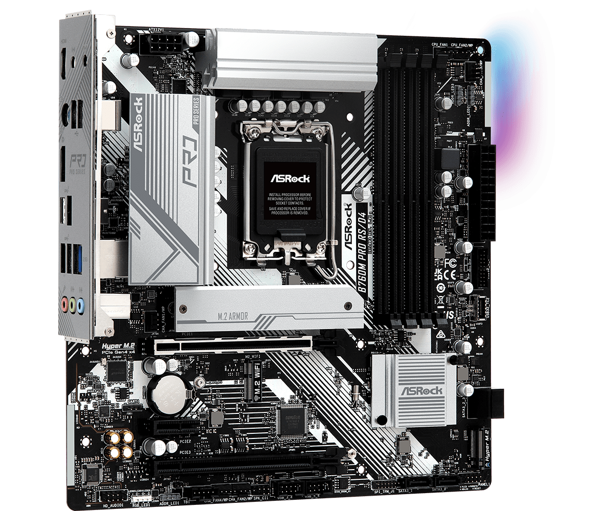 Материнская плата ASRock LGA 1700 Intel B760 B760M PRO RS/D4