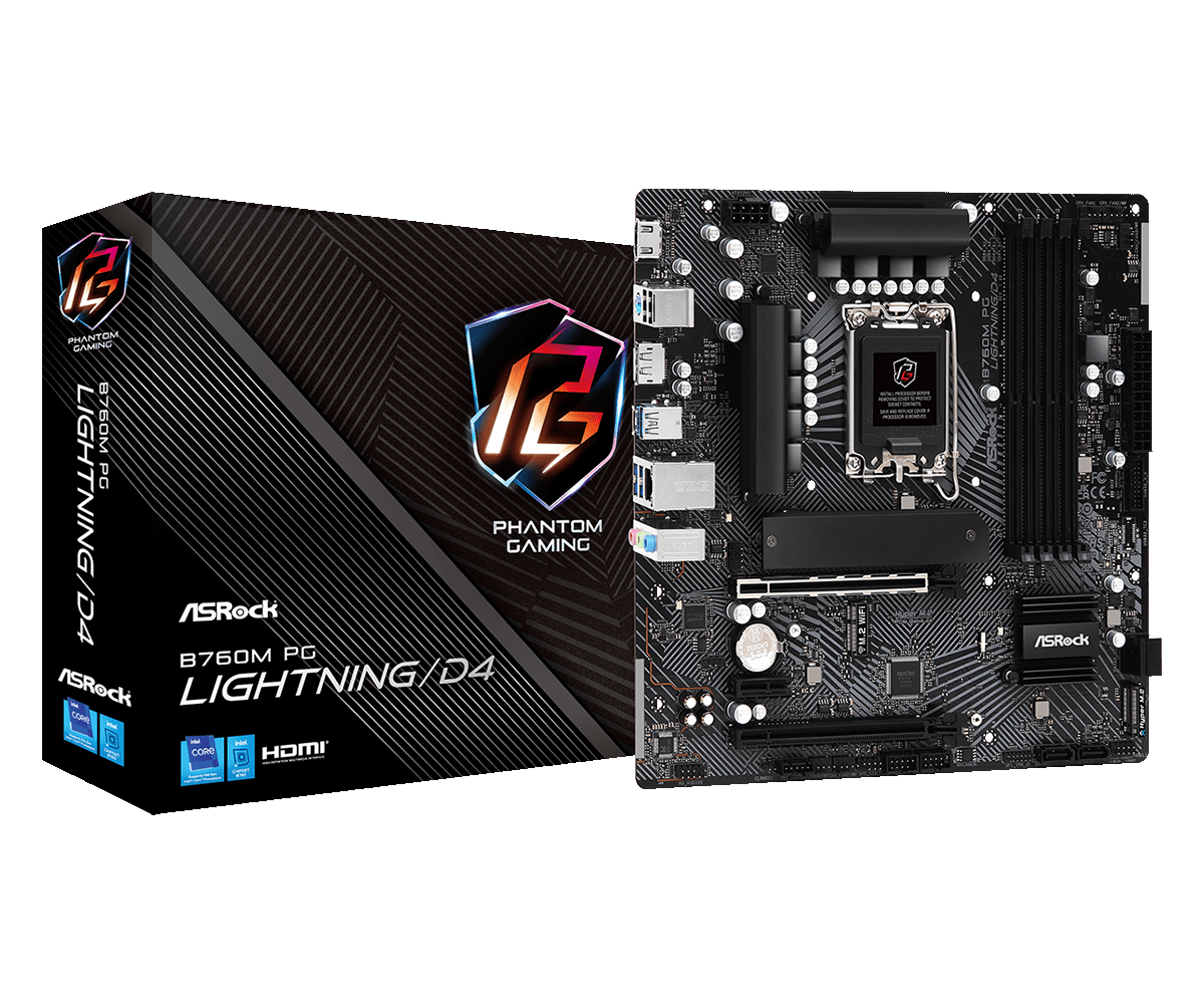 Материнская плата ASRock LGA 1700 Intel B760 B760M PG LIGHTNING/D4