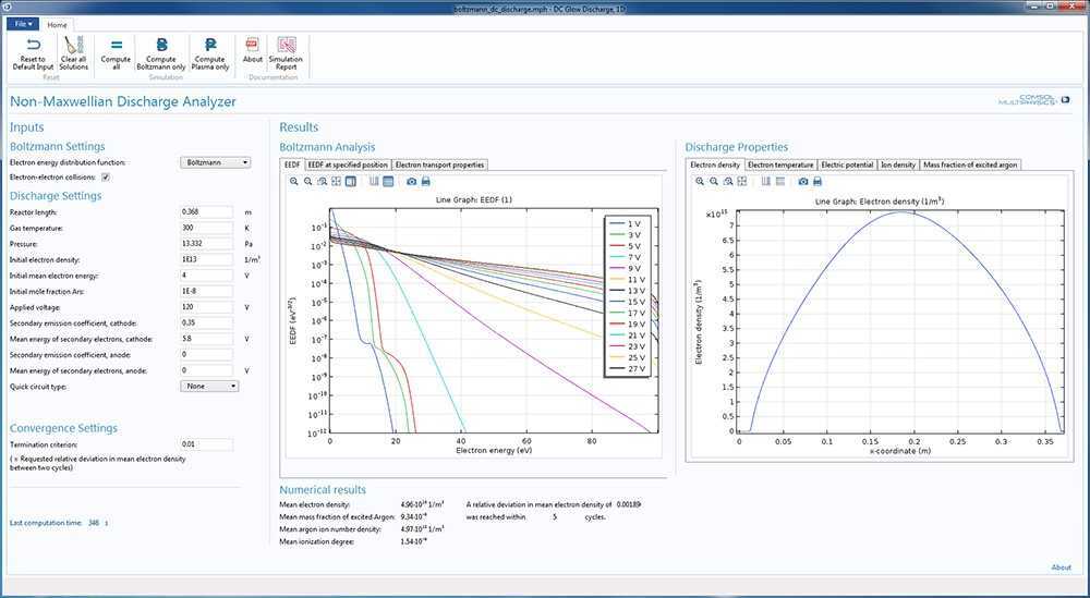 Модуль «Плазма» для программы COMSOL Multiphysics®