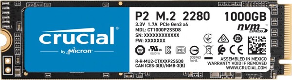 

Внутренний SSD Crucial P2 1TB