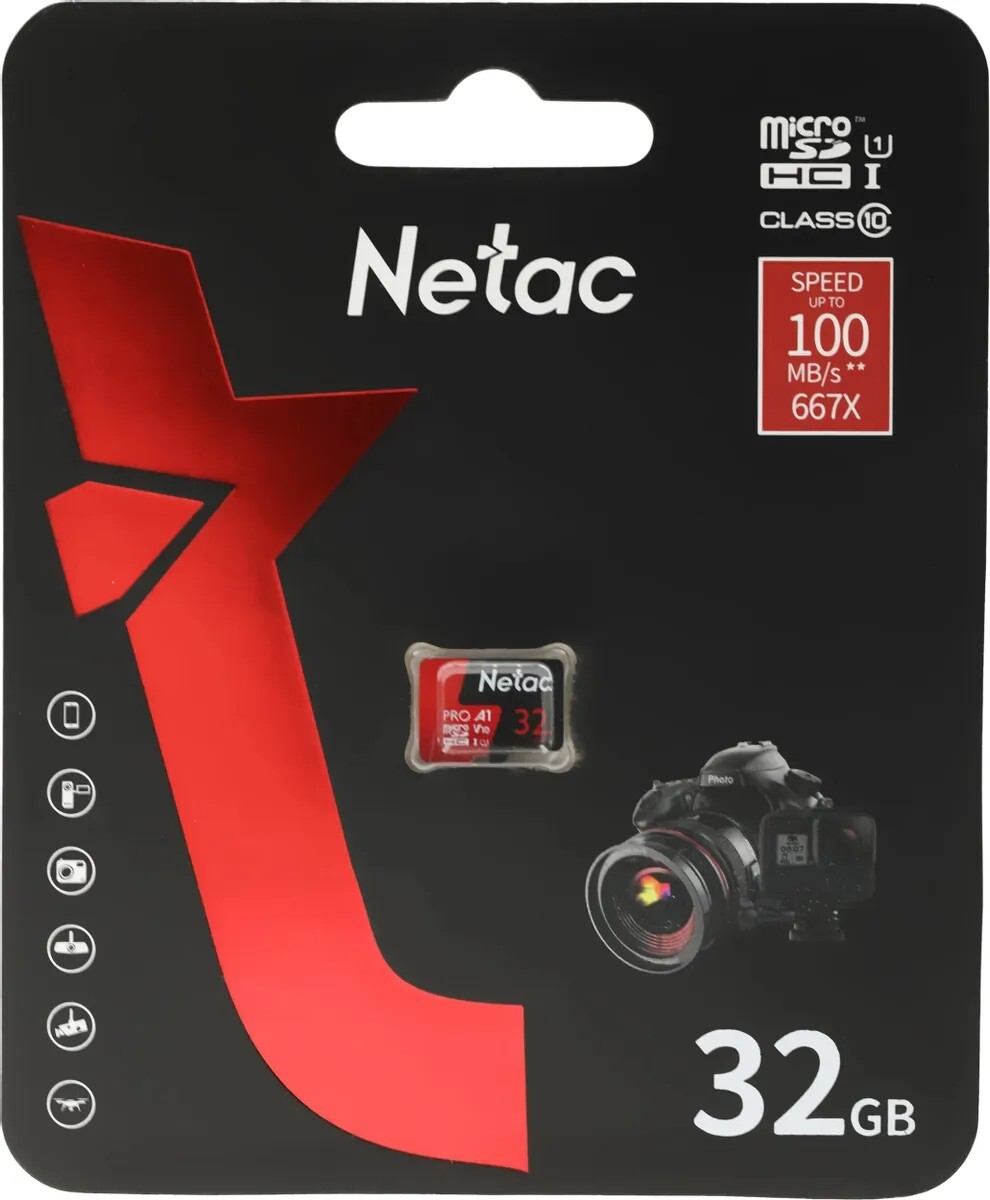 Карта памяти Netac MicroSDHC P500 Extreme PRO 32GB
