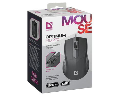 Мышь Defender Optimum MB-270 PRO 52271, цвет черный