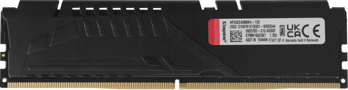 Оперативная память Kingston FURY Beast Black XMP 4х32GB DDR5 5200MHz, KF552C40BBK4-128, RTL