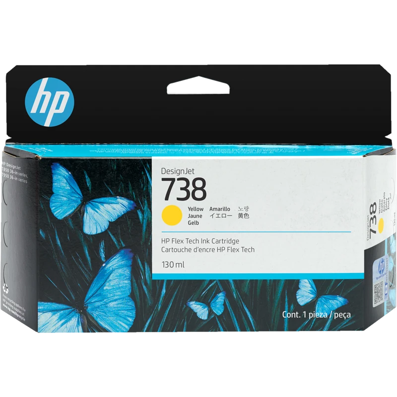 Картридж желтый HP Inc. 738 130мл, 498N7A