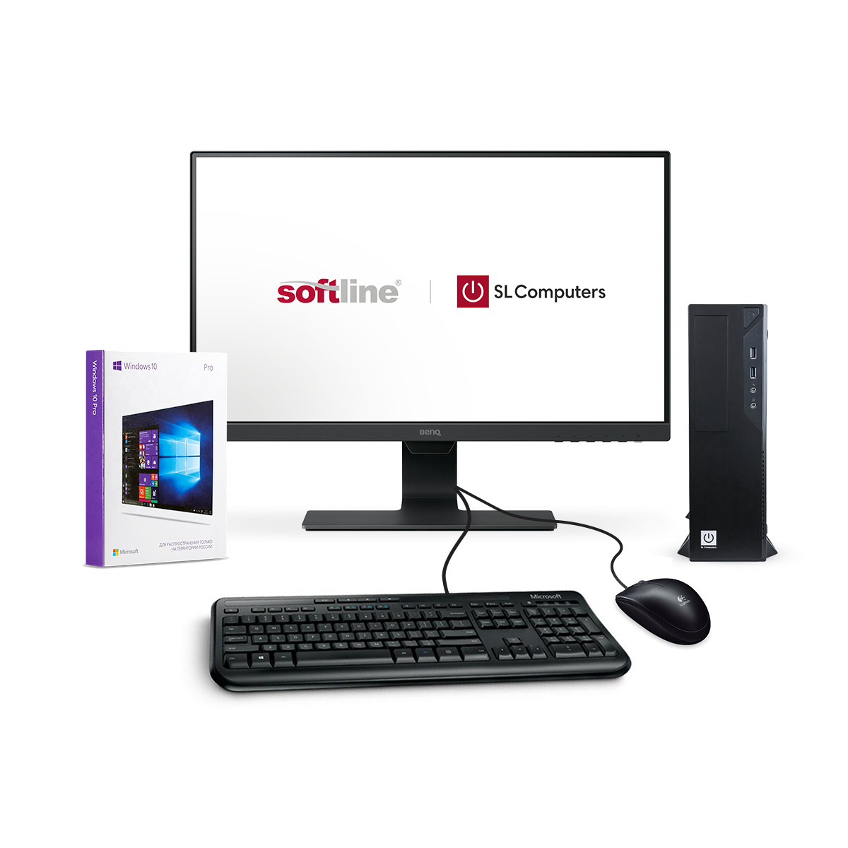 Комплект ПК SL Office Remote A2 Компьютер + Монитор 23,8" + Клавиатура + Мышь + WIN 10 PRO