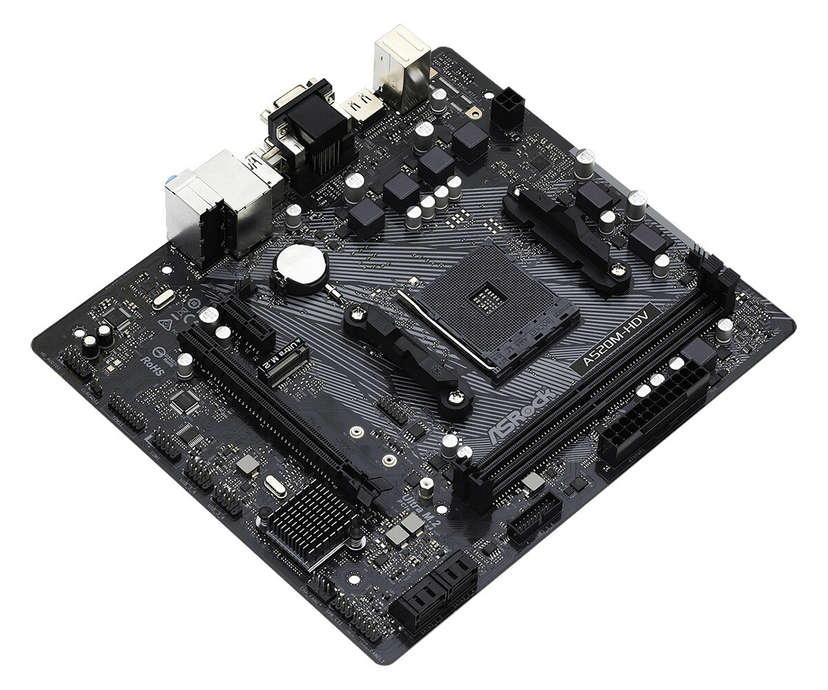 Материнская плата ASRock AM4 AMD A520 A520M-HDV