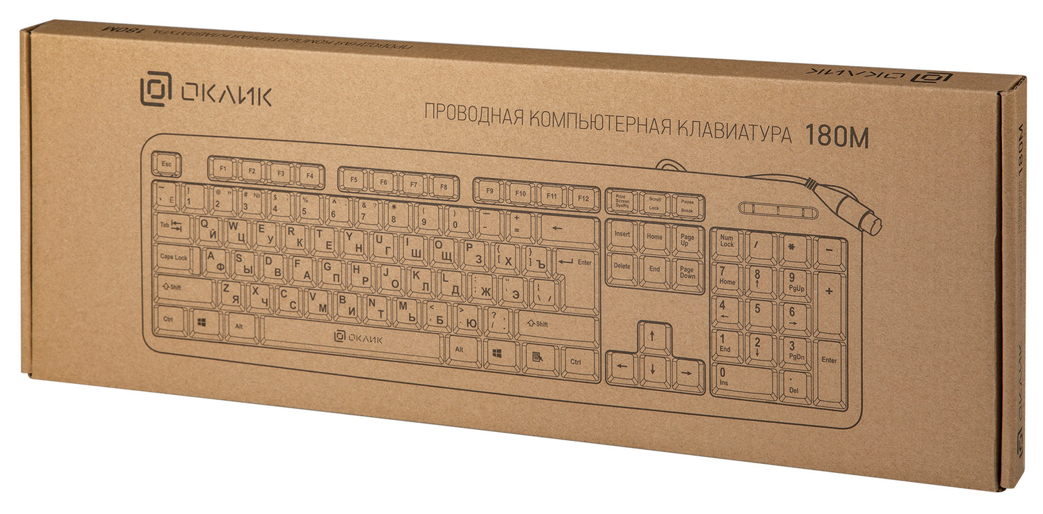 Клавиатура Oklick KeyBoard 180M 313180, цвет черный