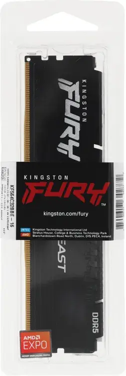 Оперативная память Kingston FURY Beast RGB EXPO 16GB 6400MT/s DDR5 CL32, KF564C32BBEA-16, RTL