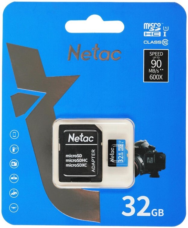 Карта памяти Netac MicroSDHC P500 Standard 32GB