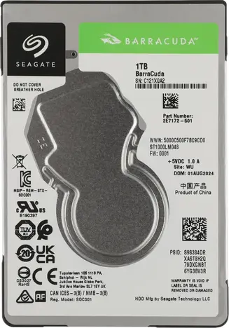 Жесткий диск  SEAGATE Barracuda 2.5" SATA3  1TB 5.4K SATA3