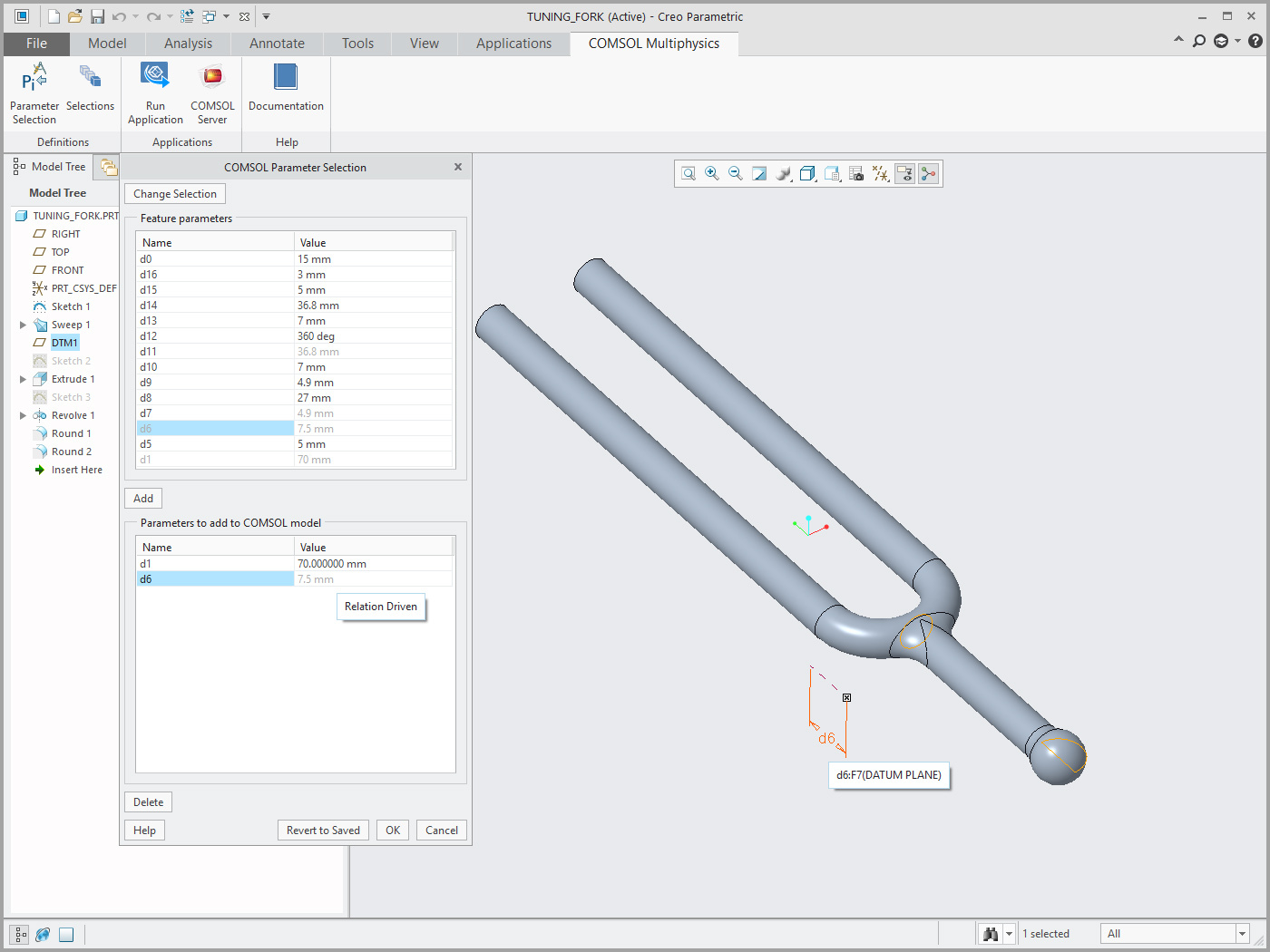 Модуль «LiveLink™ for PTC® Creo® Parametric™» для программы COMSOL Multiphysics®