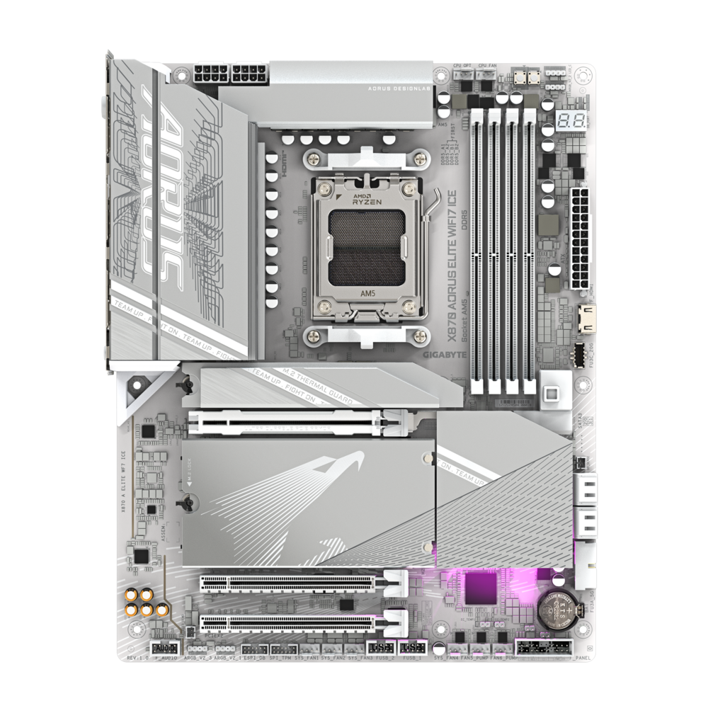 Материнская плата Gigabyte AM5 AMD X870 X870 AORUS ELITE WF7 ICE