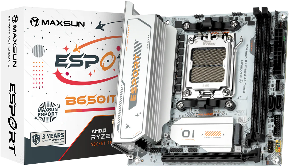 Материнская плата Maxsun AM5 AMD B650 eSport B650ITX WIFI ICE