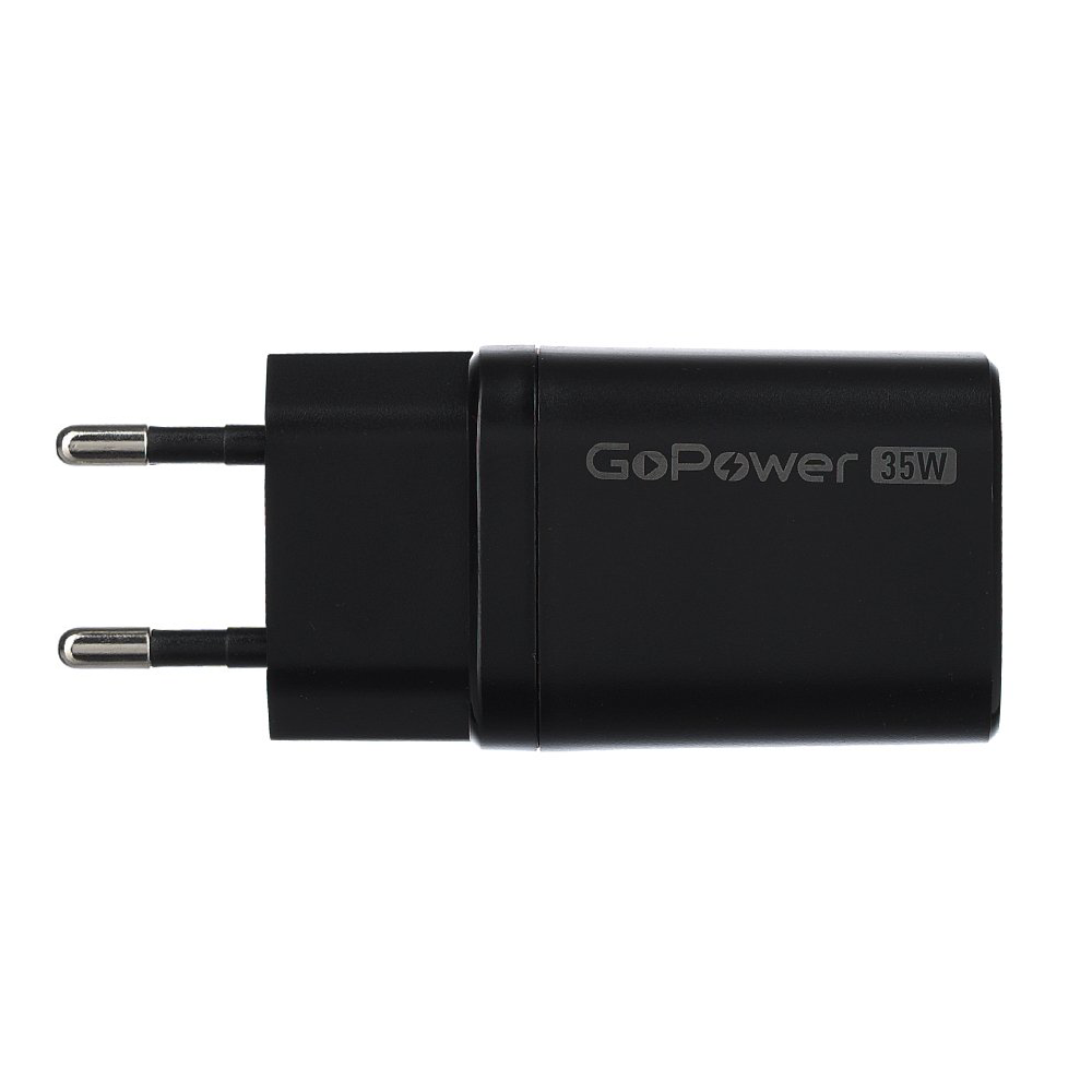 Зарядное устройство GoPower 1USB+1Type-C 35W QC3.0 GaN