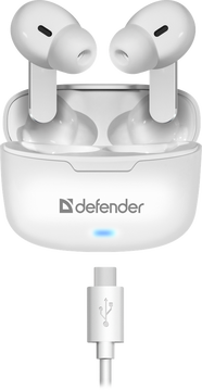 Bluetooth-гарнитура Defender Twins 903, цвет белый