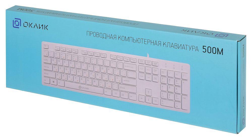 Клавиатура Oklick KeyBoard 500M 1061586, цвет белый