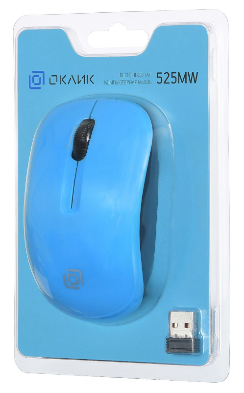 Мышь Oklick Мышь 525MW 1090724, цвет голубой