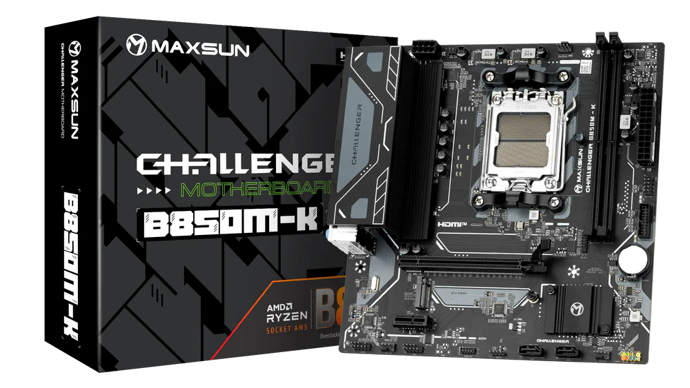 Материнская плата Maxsun AM5 AMD B850 Challenger B850M-K