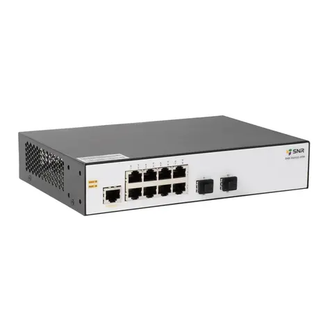 SNR Управляемый коммутатор уровня 2, 8 портов 10/100/1000Base-T, 2 порта 1/2.5G SFP, встроенный БП ~220V AC