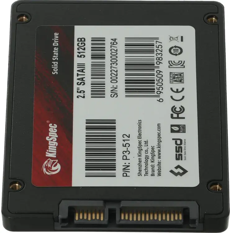 Внутренний твердотельный накопитель KINGSPEC P3 2.5" SATA3 512GB