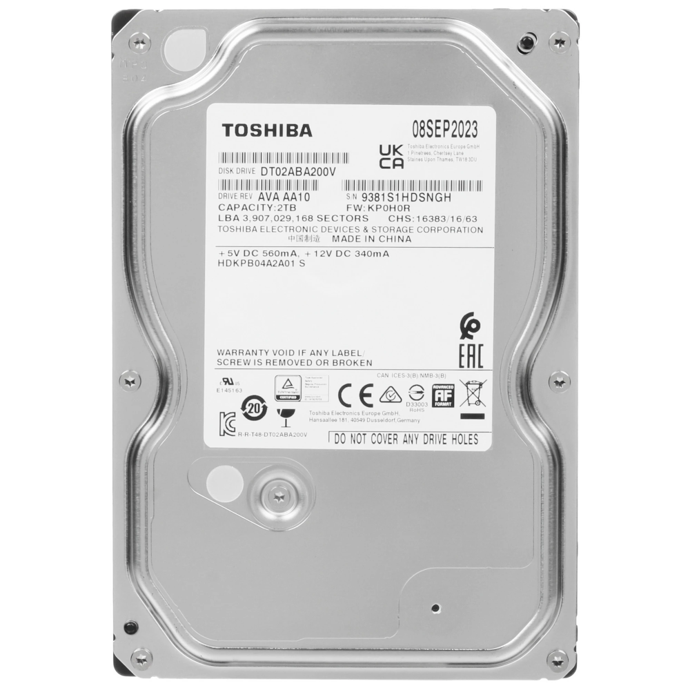 Жесткий диск  TOSHIBA DT02-V 3.5  2TB 5.4K SATA3