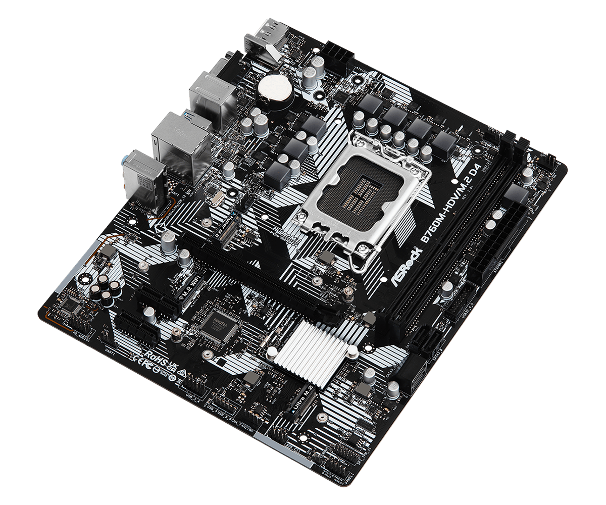 Материнская плата ASRock LGA 1700 Intel B760 B760M-HDV/M.2 D4