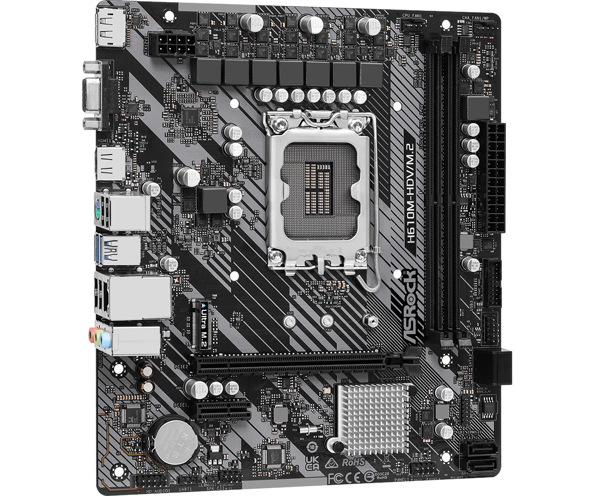 Материнская плата ASRock LGA 1700 Intel H610 H610M-HDV/M.2 R2.0