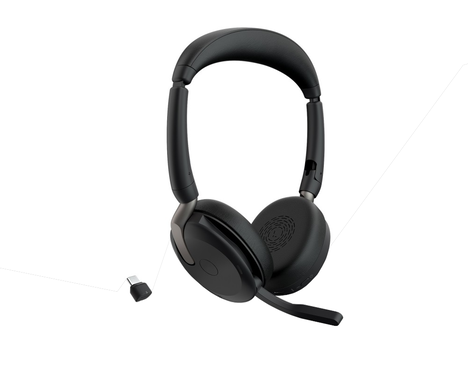 Bluetooth-гарнитура Jabra Evolve2 65 Flex Link380a MS Stereo, цвет черный