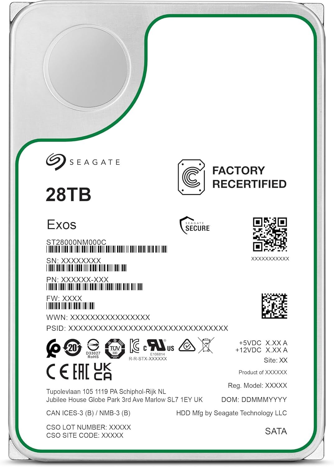Жесткий диск  SEAGATE Exos X28 3.5  28Tb 7.2K SATA3